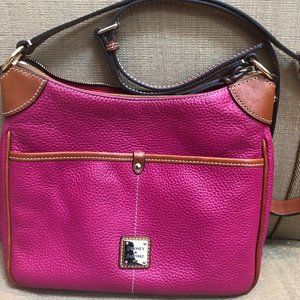 Dooney & Bourke Fuschia Pink Pebble Leather Adjustable Cross Body Bag